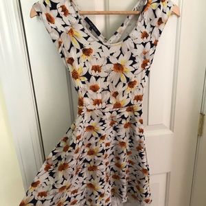 Daisy skater dress with criss-cross back